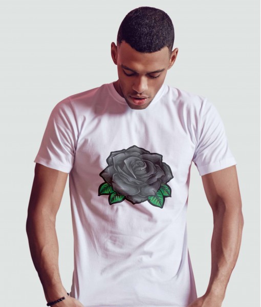 Мъжка тениска с щампа Арт Black rose - TShirtArtShop.com